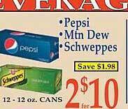 Market Basket Pepsi, Mtn Dew, Schweppes offer