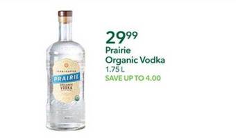 Publix Prairie Organic Vodka offer