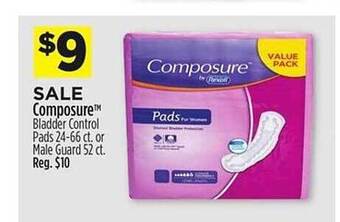 Dollar General Composure Bladder Control Pads Or Male Guard offer