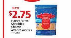 Aldi Happy Farms Shredded Cheese offer