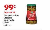 Aldi Tuscan Garden Spanish Manzanilla Olives offer