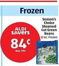 Aldi Season's Choice Steamed Cut Green Beans offer