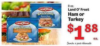 Food Depot Land O' Frost Ham Or Turkey offer