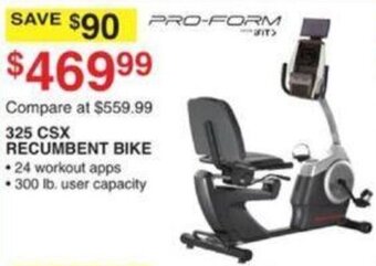 Dunham's Sports 325 CSX Recumbent Bike offer