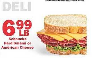 Schnucks Schnucks Hard Salami Or American Cheese offer