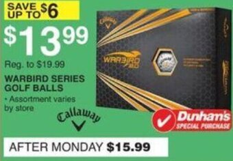 Dunham's Sports Warbird Series Golf Balls offer