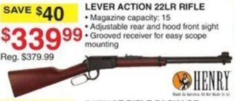 Dunham's Sports Lever Action 22LR Rifle offer