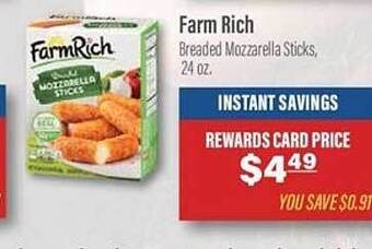 Commissary Farm Rich Breaded Mozzarella Sticks offer