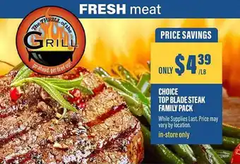 Commissary Choice Top Blade Steak Family Pack offer