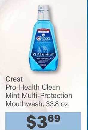 Commissary Crest Pro-health Clean Mint Multi-protection Mouthwash offer