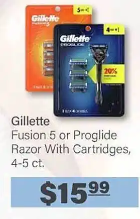 Commissary Gillette Fusion 5 Or Proglide Razor With Cartridges offer
