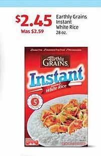 Aldi Earthly Grains Instant White Rice offer