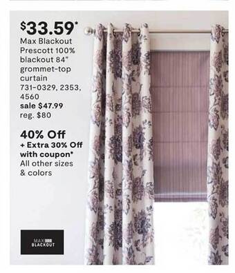 JC Penney Max Blackout Prescott 100% Blackout 84 offer