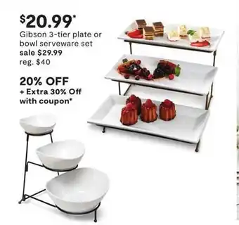 JC Penney Gibson -tier Plate Or Bowl Serveware Set offer