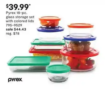 JC Penney Pyrex Glass Storage Set With Colored Lids offer