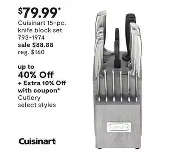 JC Penney Cuisinart Knife Block Set offer