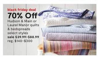 JC Penney Hudson & Main Or Laurel Manor Quilts & Bedspreads offer