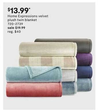 JC Penney Home Expressions Velvet Plush Twin Blanket offer