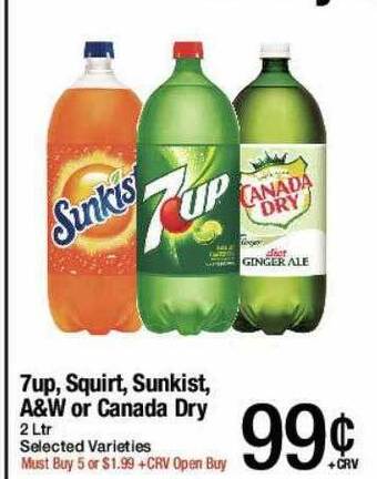 Jons International 7up Squirt Sunkist A&w Or Canada Dry offer