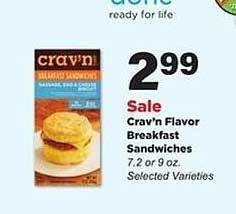 Stater Bros Crav'n Flavor Breakfast Sandwiches offer