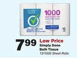 Stater Bros Simply Done Bath Tissue offer
