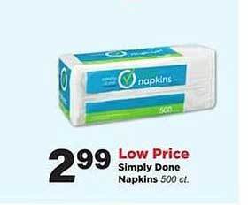 Stater Bros Simply Done Napkins offer