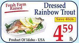 DeMoulas Market Basket Dressed Rainbow Trout offer