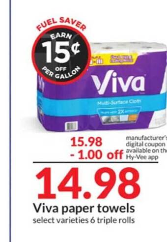 Hy-Vee Viva Paper Towels offer