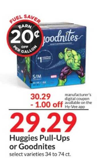 Hy-Vee Huggies Pull-ups Or Goodnites offer