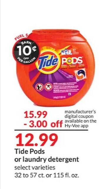 Hy-Vee Tide Pods Or Laundry Detergent offer