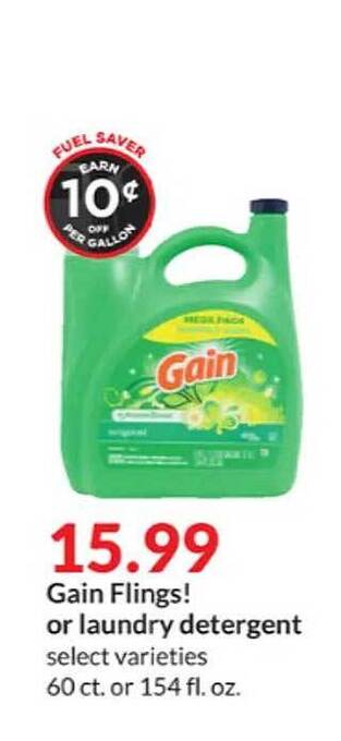 Hy-Vee Gain Flings! Or Laundry Detergent offer