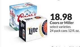 Hy-Vee Coors Or Miller Lite offer
