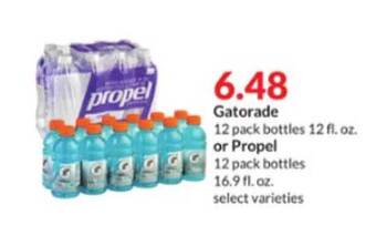 Hy-Vee Gatorade Or Propel offer