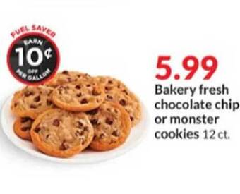 Hy-Vee Bakery Fresh Chocolate Chip Or Monster Cookies offer
