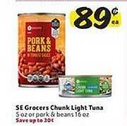 Winn Dixie Se Grocers Chunk Light Tuna offer