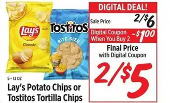 Rouses Lay's Potato Chips Or Tostitos Tortilla Chips offer