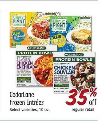 Sprouts Farmers Market Cedarlane Frozen Entrées offer