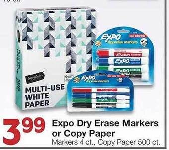 Market Street Expo Dry Erase Markers Or Copy Paper offer