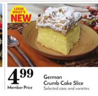 Pavilions German Crumb Cake Slice offer