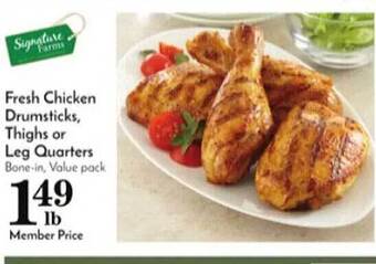 Pavilions Fresh Chicken Drumsticks Thighs Or Leg Quarters offer