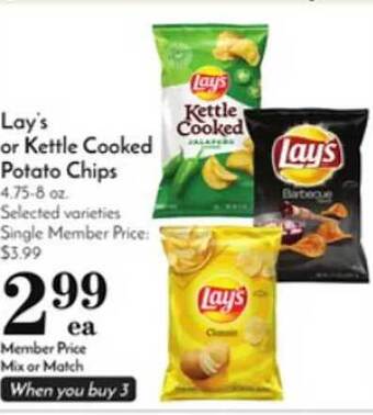 Pavilions Lay's Or Kettle Cooked Potato Chips offer