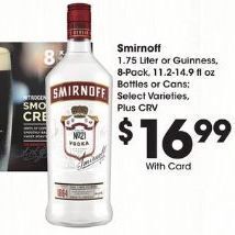 Ralphs Smirnoff Vodka offer