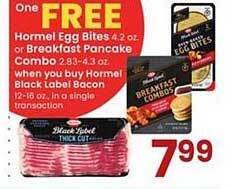 Albertsons Hormel Egg Bites Or Breakfast Pancake Combo offer