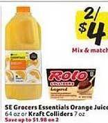Winn Dixie Se Grocers Essentials Orange Juice Or Kraft Colliders offer