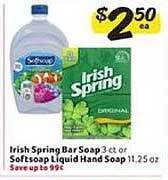 Winn Dixie Irish Spring Bar Soap Softsoap Liquid Hand Soap offer