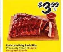 Winn Dixie Pork Loin Baby Back Ribs offer