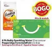 Winn Dixie 8pk Bubly Sparkling Water Pepperidge Farm Goldfish offer