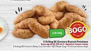 Winn Dixie 5 Lb Bag Se Grocers Russet Potatoes offer