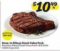 Winn Dixie Bone-in Ribeye Steak Value Pack offer
