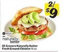 Winn Dixie Se Grocers Naturally Better Fresh Ground Chicken offer
